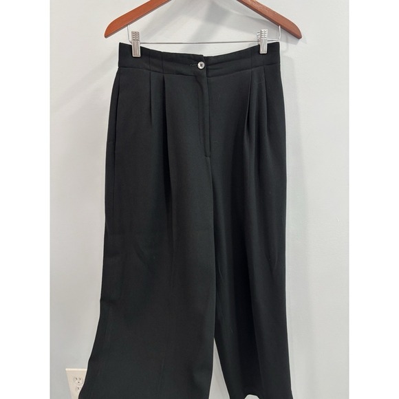 Liz Claiborne Black Lined Dress Pants Size 10 High Rise Pleated Trousers Career - Picture 7 of 12